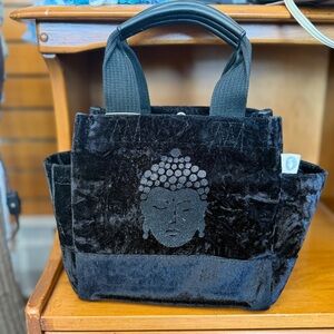 Velvet Black Buddha Tote Bag